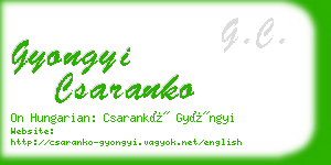 gyongyi csaranko business card